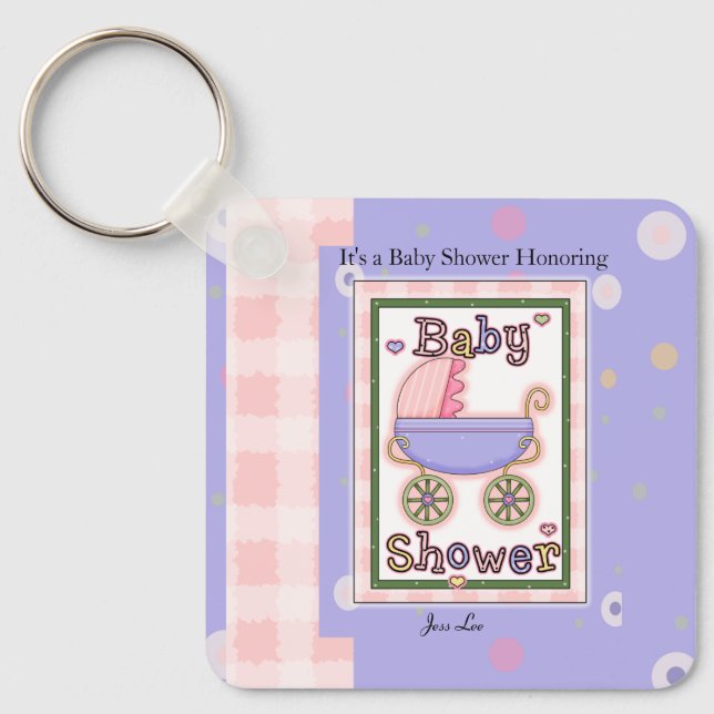 Baby Shower Girl Key Ring (Front)