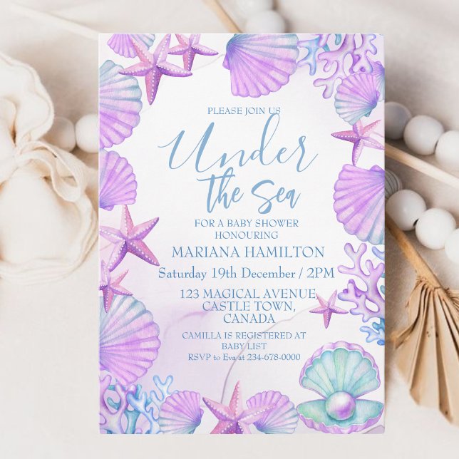 Baby Shower Girl Ocean Under the Sea Invitation (Creator Uploaded)