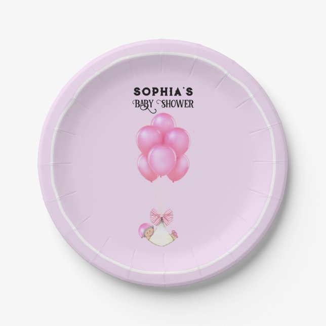 Baby Shower Girl Paper Plate (Front)