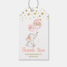 Baby Shower Girl Pink Elephant
