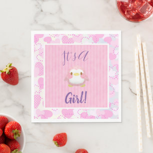 Baby Shower Girl Pink Penguin Napkins