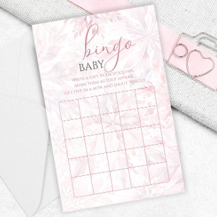 Baby Shower Girl Pink Snowflake Bingo Game