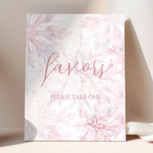 Baby Shower Girl Pink Snowflake Favour Poster