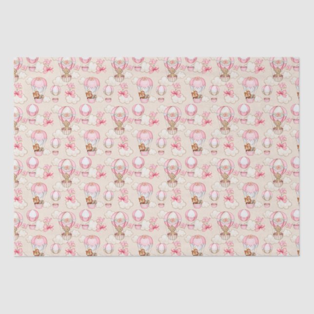 Baby Shower Girl Pink Tissue Paper (Front)