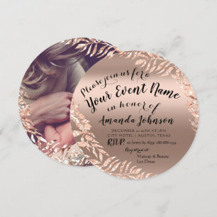 Baby Shower Girl Rose Gold Royal Photo Lux Invitation