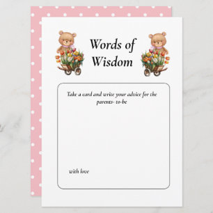 Baby Shower Girl Teddy Floral  Invitation