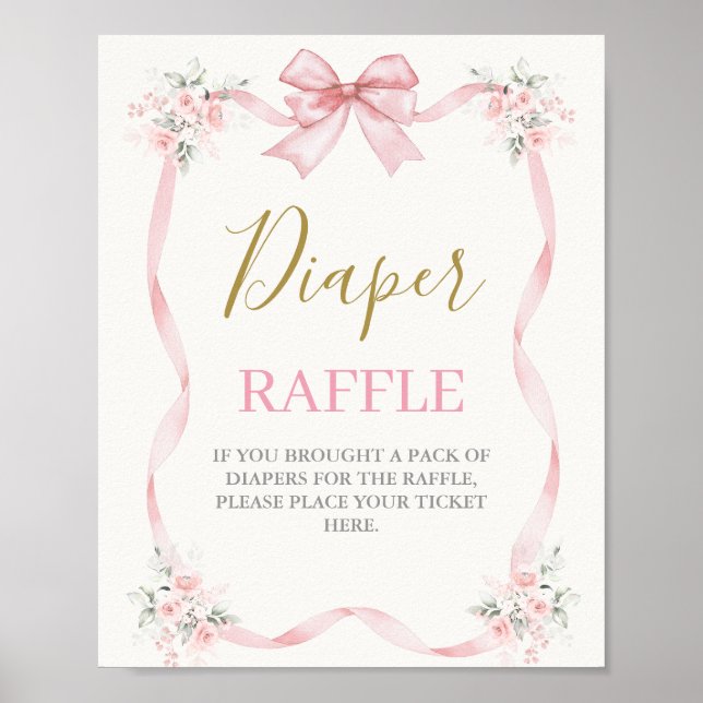 Baby Shower Girl with bow Poster (Front)