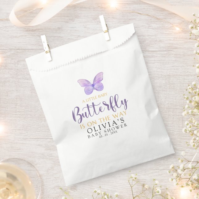 Baby shower girl with Butterfly theme Favour Bags (Clipped)