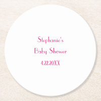 Baby Shower Girls Pink Custom Name 2024 Elegant