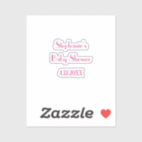 Baby Shower Girls Pink Custom Name Elegant 2024