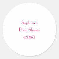 Baby Shower Girls Pink Custom Name Elegant 2024