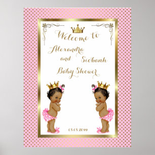 Baby Shower Girls TWINS,pink,elegant,40x52 150pp 2 Poster