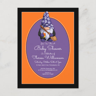 BABY SHOWER Gnome Halloween Invitation Postcard