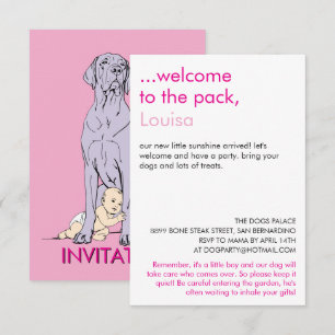 baby shower great dane Minimal Drawing Invitation
