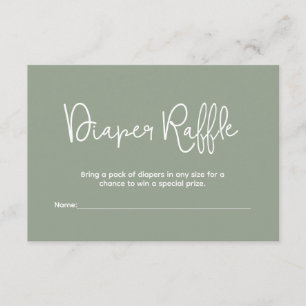 Baby Shower Green Diaper Raffle print and digital Invitation