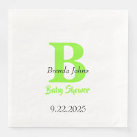 Baby Shower Green Jungle Theme Monogram Name