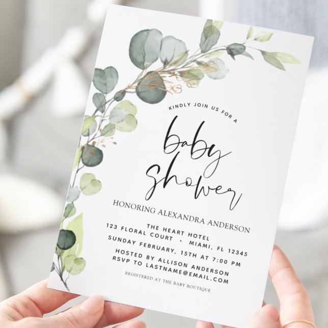 Baby Shower Greenery Eucalyptus Invitation (Creator Uploaded)