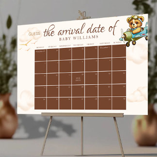 Baby Shower Guess The Due Date Calendar Poster