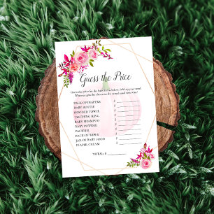 Baby Shower Guess the Price Game Pumpkin Florals Invitation