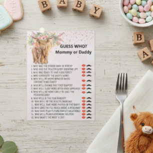 Baby Shower Guess Who Game Highland cow Notepad