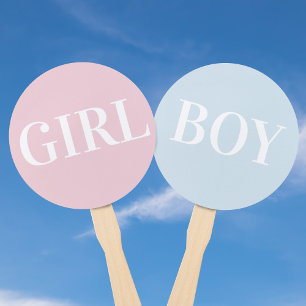Baby Shower Guessing Game Girl or Boy Hand Fans