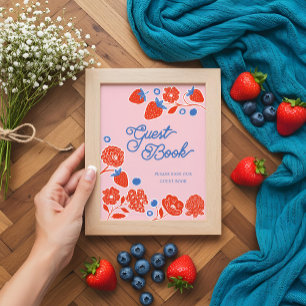 Baby Shower Guest Book Berries & Flowers