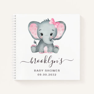 Baby Shower Guest Book   Pink Elephant