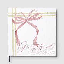 Baby Shower Guestbook with Soft Pink Bow