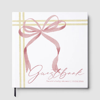 Baby Shower Guestbook with Soft Pink Bow