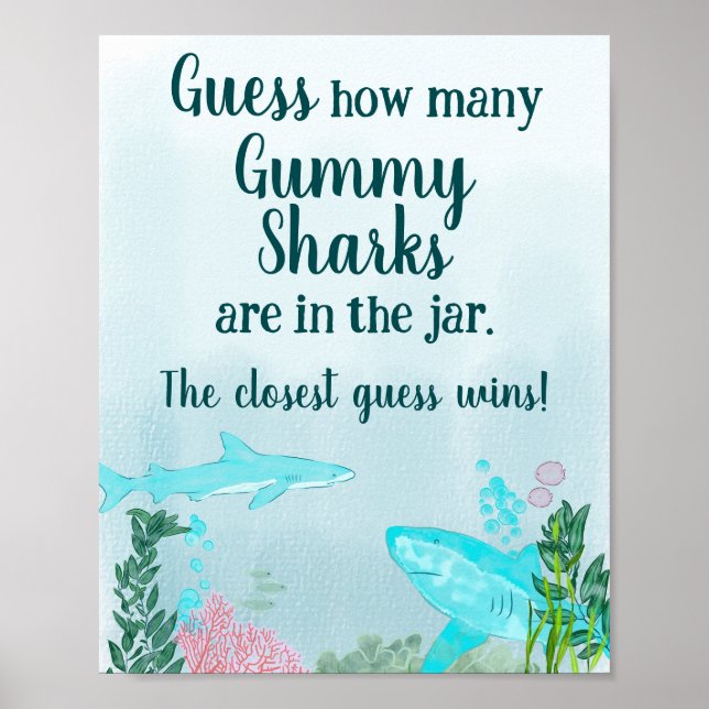 Baby Shower Gummy Shark Game  Poster (Front)