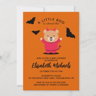 BABY SHOWER   Halloween Cute Lil' Bear Devil Card