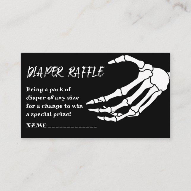 Baby Shower Halloween Diaper Raffle Enclosure Card (Front)