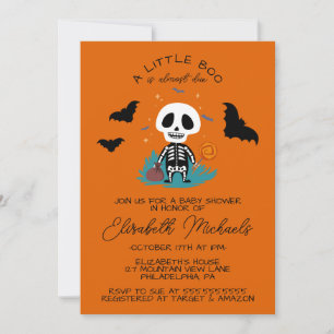 BABY SHOWER Halloween Lil' Boo Skeleton Card