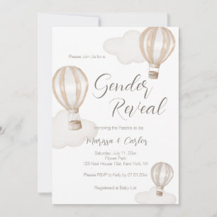 Baby Shower Hot Air Balloons Gender Neutral Invitation