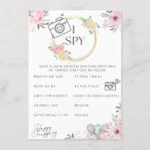 Baby Shower I Spy Game Elephant Design