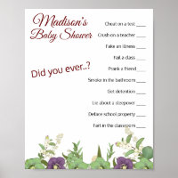 ✨ Baby Shower Ice-Breaker School Daze Question