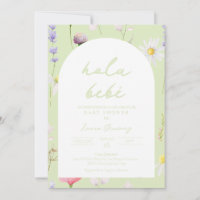 Baby Shower Invitación Flores Verde Invitation