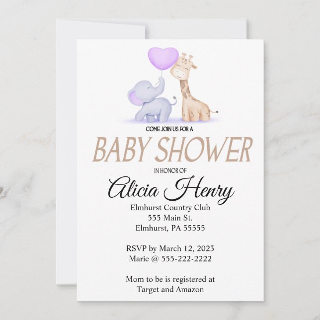 Baby Shower invitation (Front)
