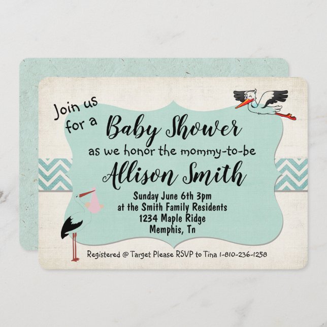 Baby Shower Invitation (Front/Back)