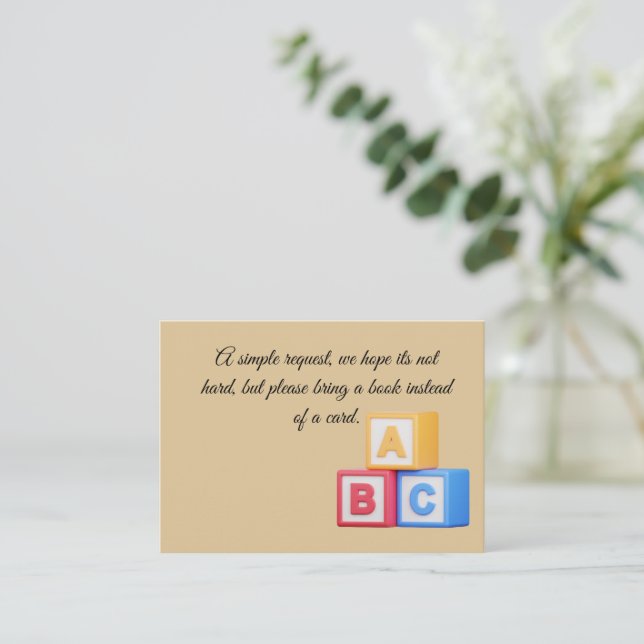 Baby Shower Invitation- Alphabet Blocks Enclosure Card (Standing Front)