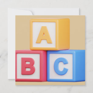 Baby Shower Invitation- Alphabet Blocks Invitation