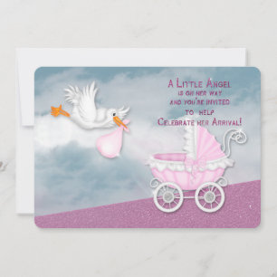 BABY SHOWER INVITATION - ANGEL FROM HEAVEN