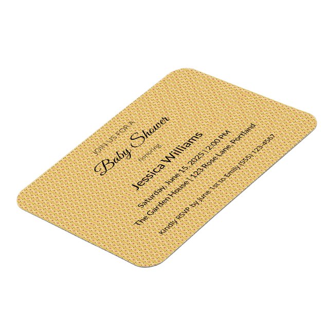 Baby Shower Invitation Boho Chic Custom Invite Magnet (Left Side)