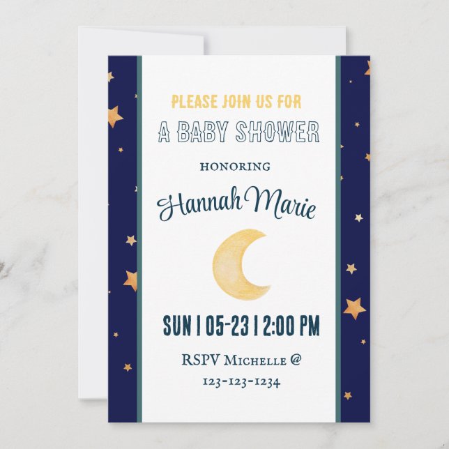 Baby Shower Invitation Boho Stay Wild Moon Child (Front)