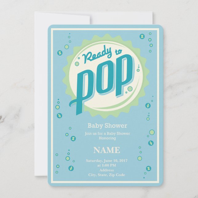 Baby Shower Invitation (Boy) - Ready to Pop (Front)