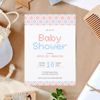 Baby Shower Invitation Card | Pixel Weaving