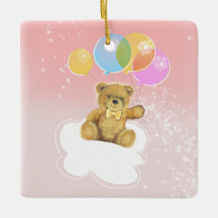 Baby shower invitation ceramic ornament