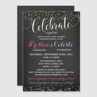 Baby Shower Invitation, combined joint Friends Magnetic Invitation