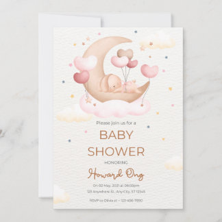 baby shower invitation cute rabbit