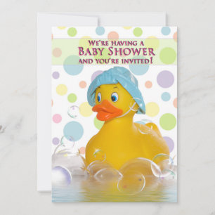 BABY SHOWER INVITATION - DUCKY AND BUBBLES